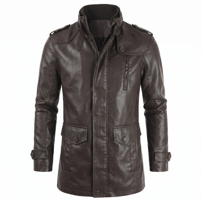 Brescia Long Leather Coat - cover