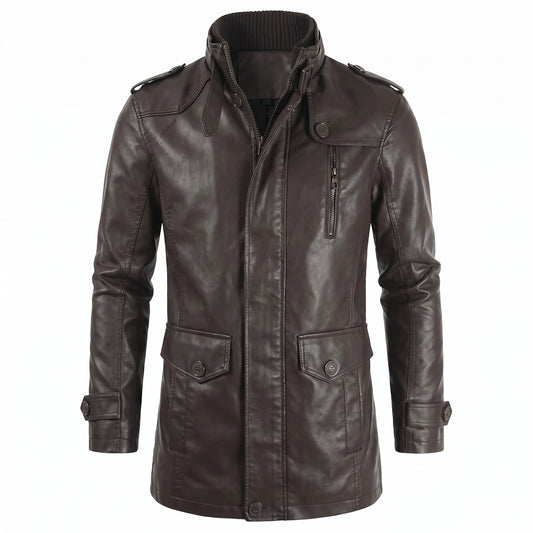 Brescia Long Leather Coat - cover