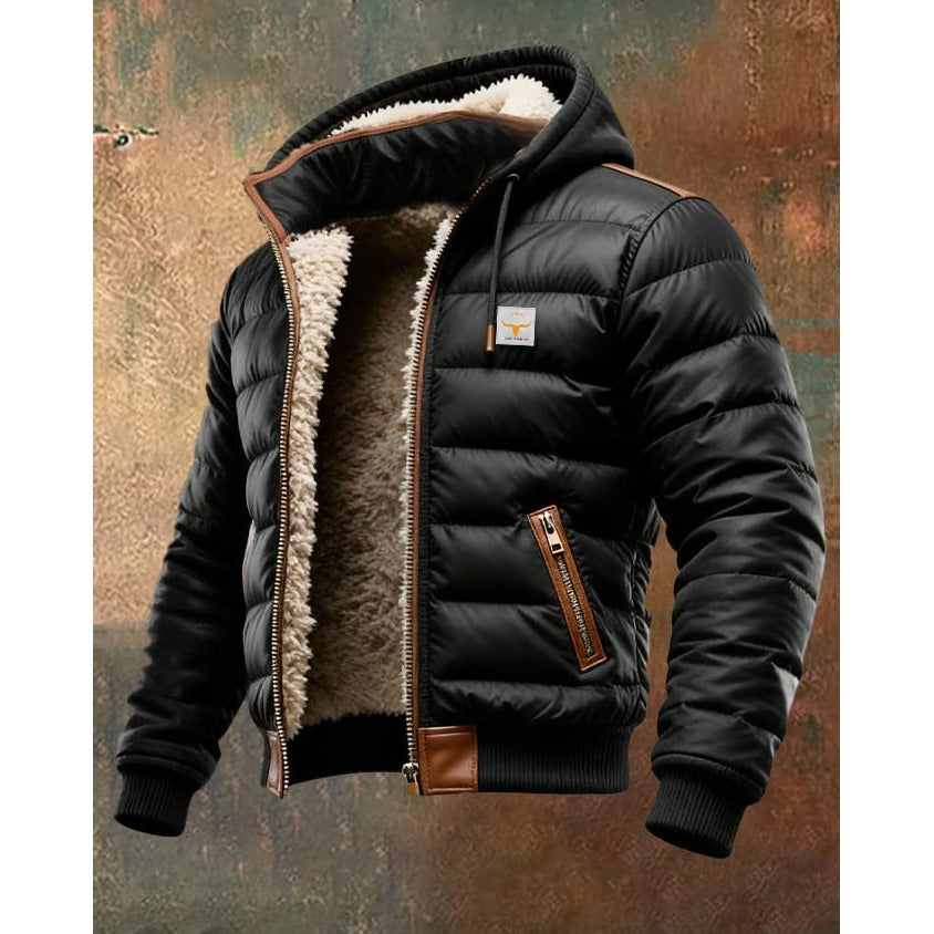 Bressanone Fleece-Lined Puffer Jacket - Black