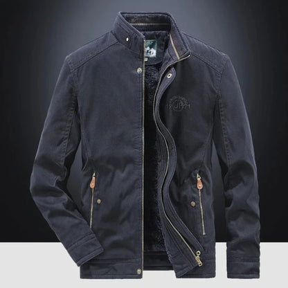 Brunico Fleece-Lined Utility Jacket - Navy Blue