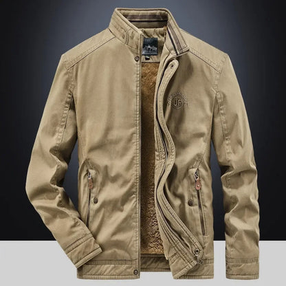 Brunico Fleece-Lined Utility Jacket - Khaki
