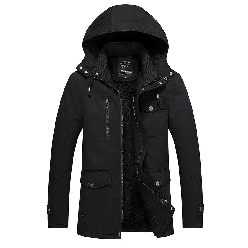 Cagliari Fleece-Lined Hooded Parka - Black