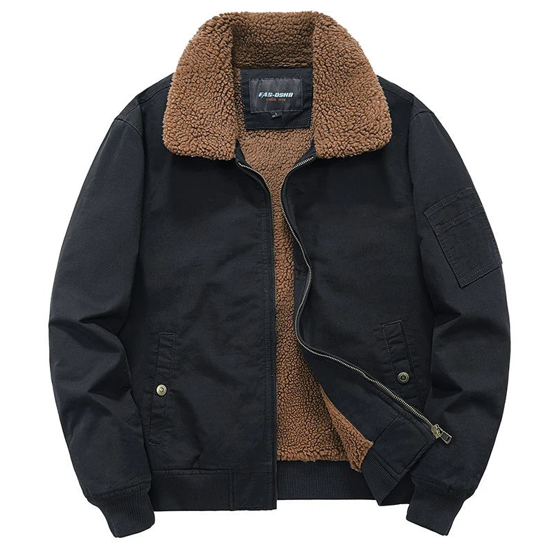 Capua Sherpa-Lined Bomber Jacket - Black