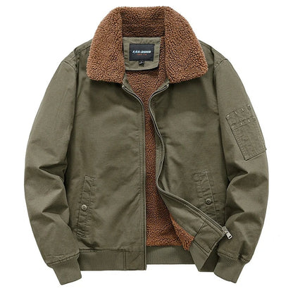 Capua Sherpa-Lined Bomber Jacket - Green