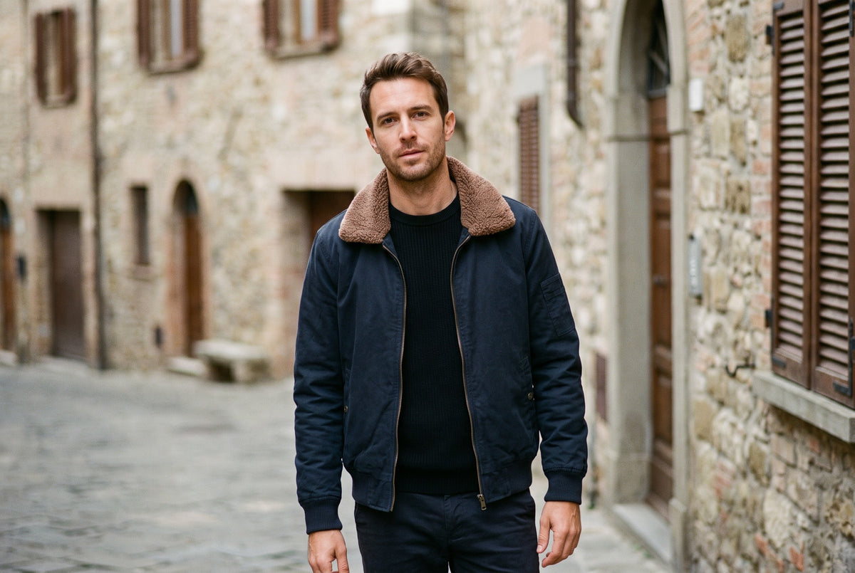 Capua Sherpa-Lined Bomber Jacket