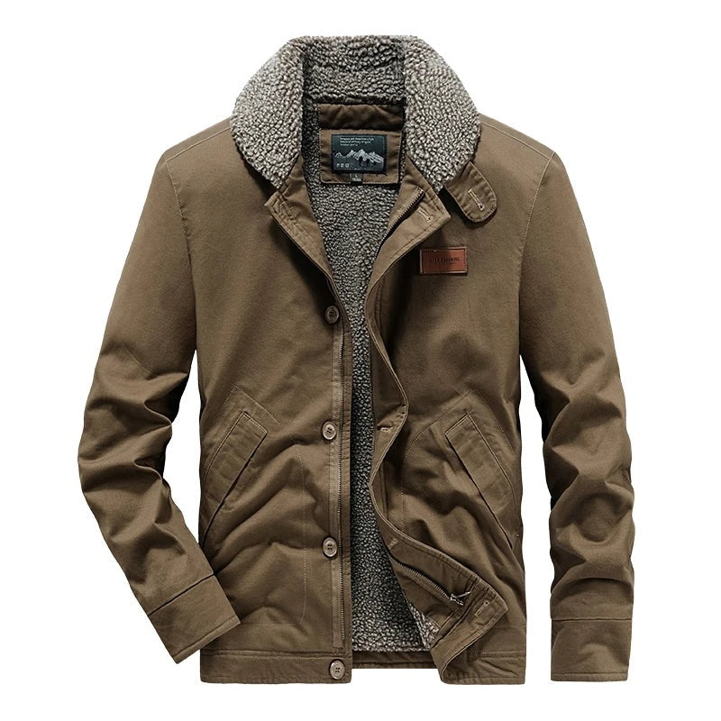 Caraglio Sherpa-Collar Fleece-Lined Jacket - Brown