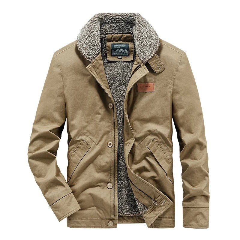 Caraglio Sherpa-Collar Fleece-Lined Jacket - Khaki
