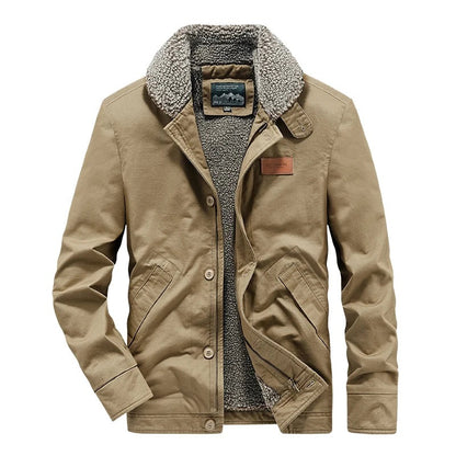 Caraglio Sherpa-Collar Fleece-Lined Jacket - Khaki