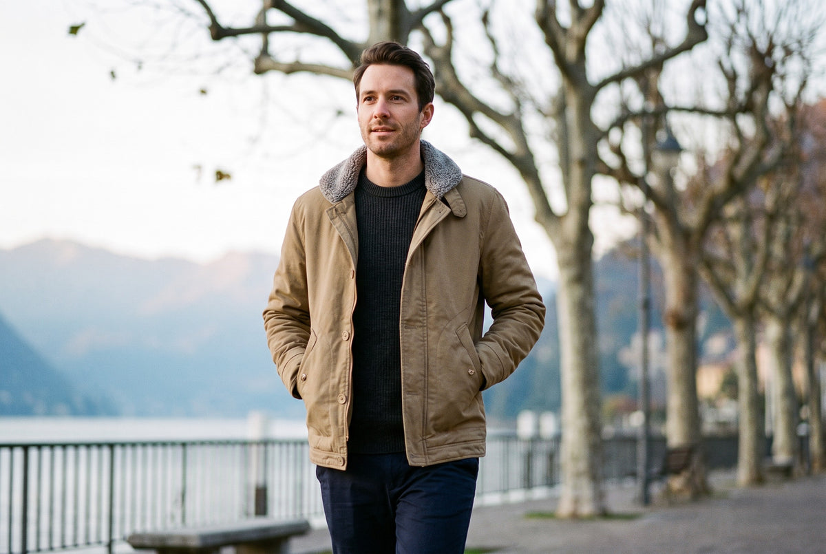 Caraglio Sherpa-Collar Fleece-Lined Jacket