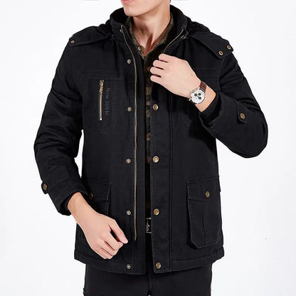 Castenaso Fleece-Lined Hooded Field Jacket - Navy Blue