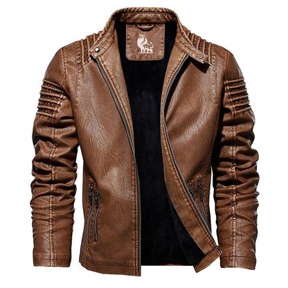 Cavallino Fleece-Lined Leather Biker Jacket - photo 2