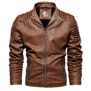 Cavallino Fleece-Lined Leather Biker Jacket - Bown