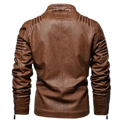 Cavallino Fleece-Lined Leather Biker Jacket - photo 3