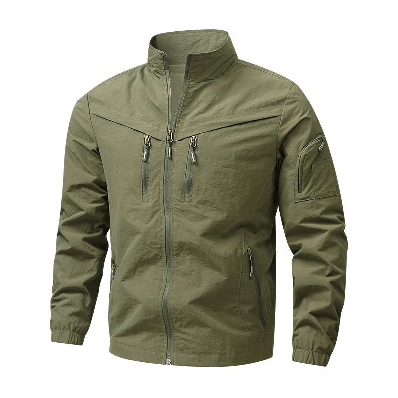 Cecina Stand-Collar Utility Jacket - Green
