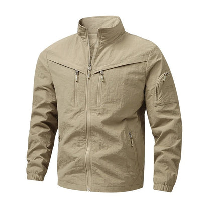 Cecina Stand-Collar Utility Jacket - Khaki