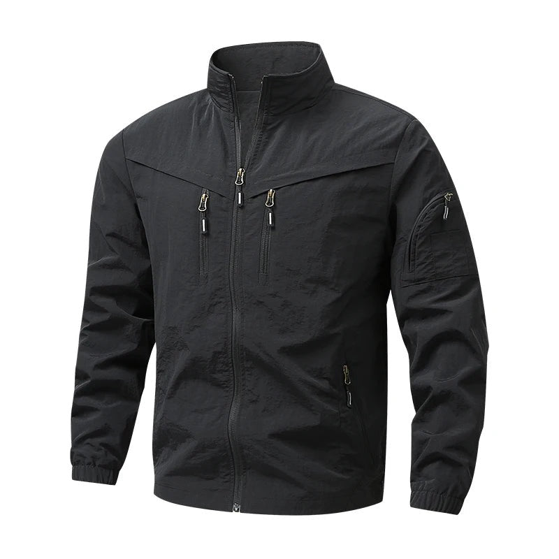 Cecina Stand-Collar Utility Jacket - Black