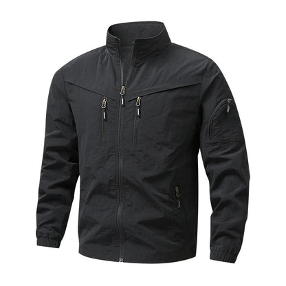 Cecina Stand-Collar Utility Jacket - Black