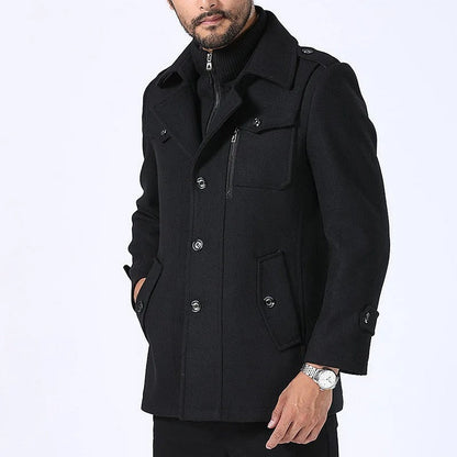 Cernobbio Double-Collar Car Coat - Black