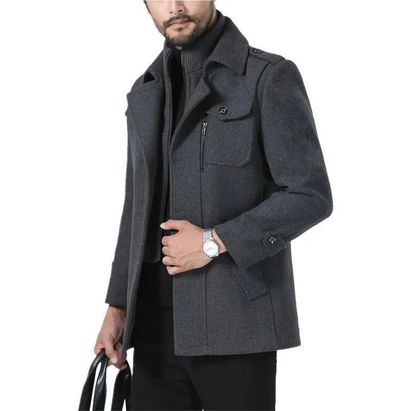 Cernobbio Double-Collar Car Coat - Grey
