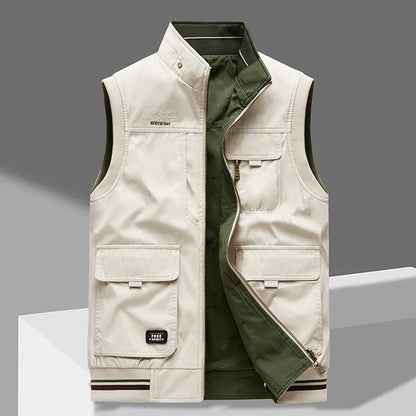 Cervia Quilted Vest - Beige/Green