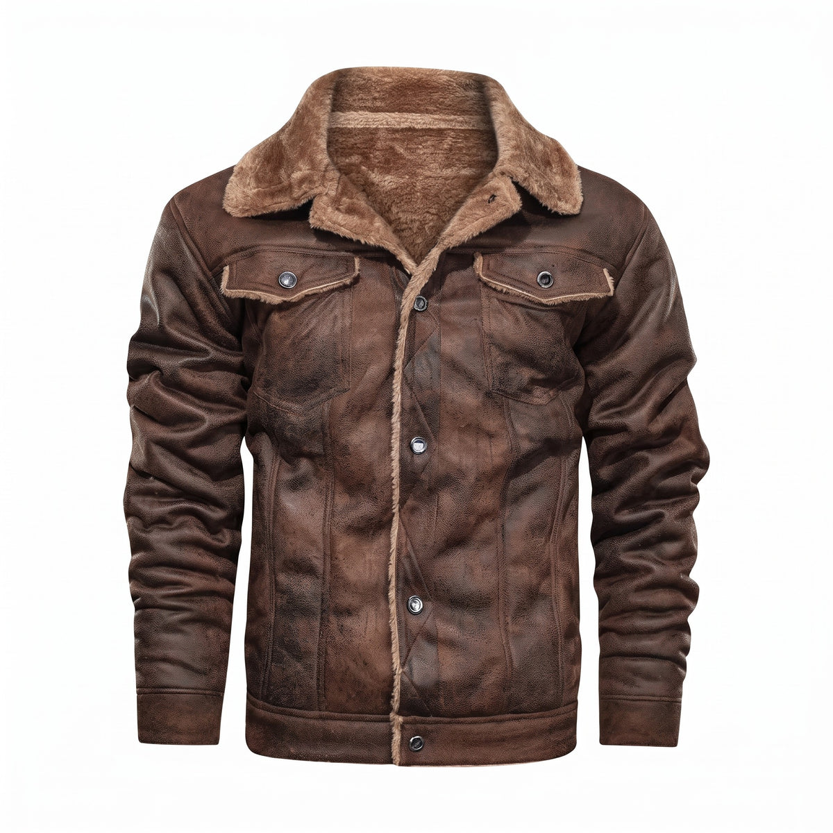 Cervinia Fleece-Collar Leather Jacket - cover