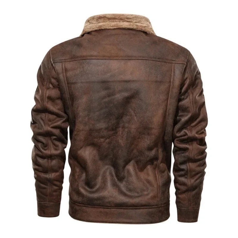 Cervinia Fleece-Collar Leather Jacket - photo 3