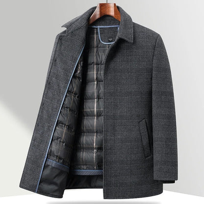 Cherasco Check Car Coat - Grey