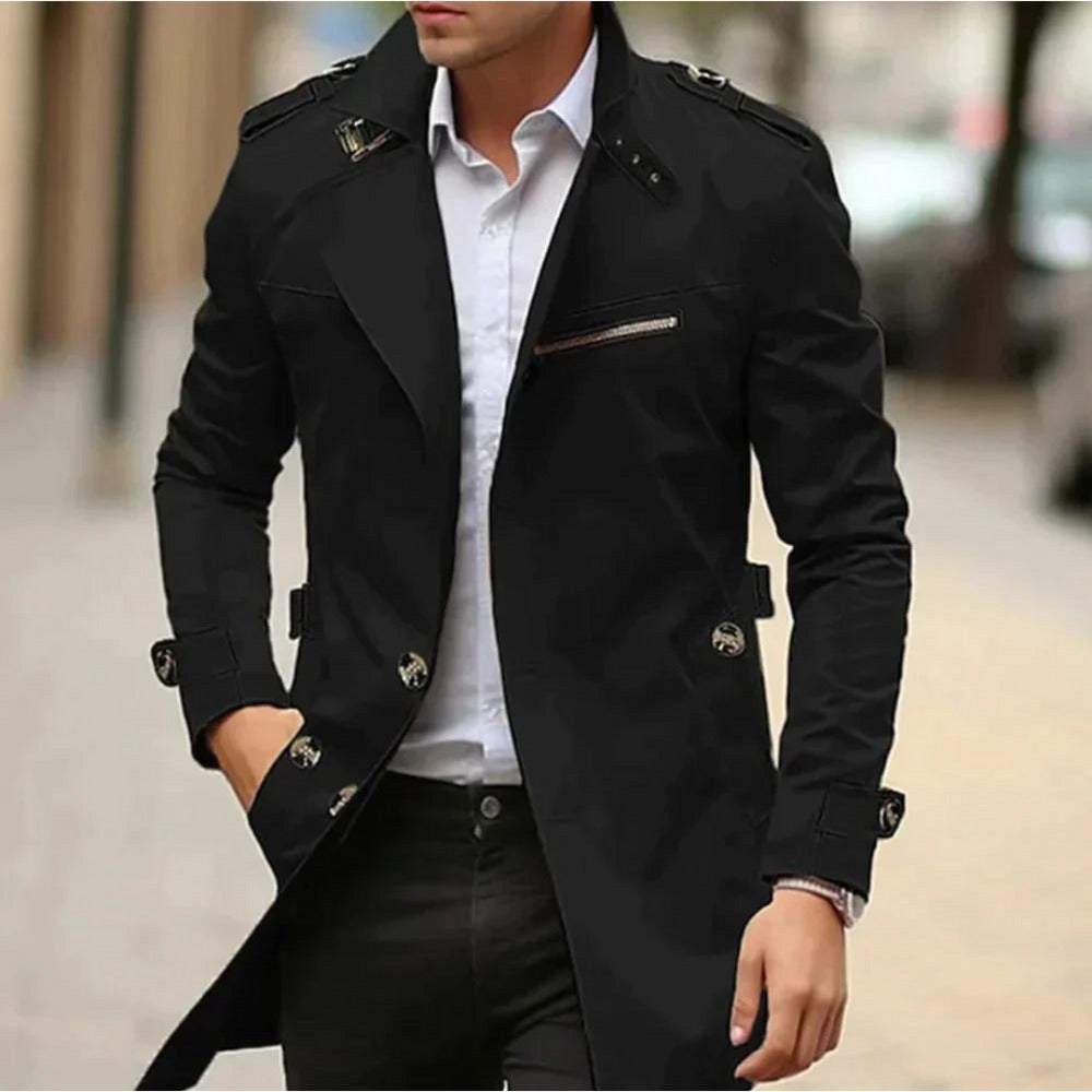Chiavari Short Trench Coat - Black
