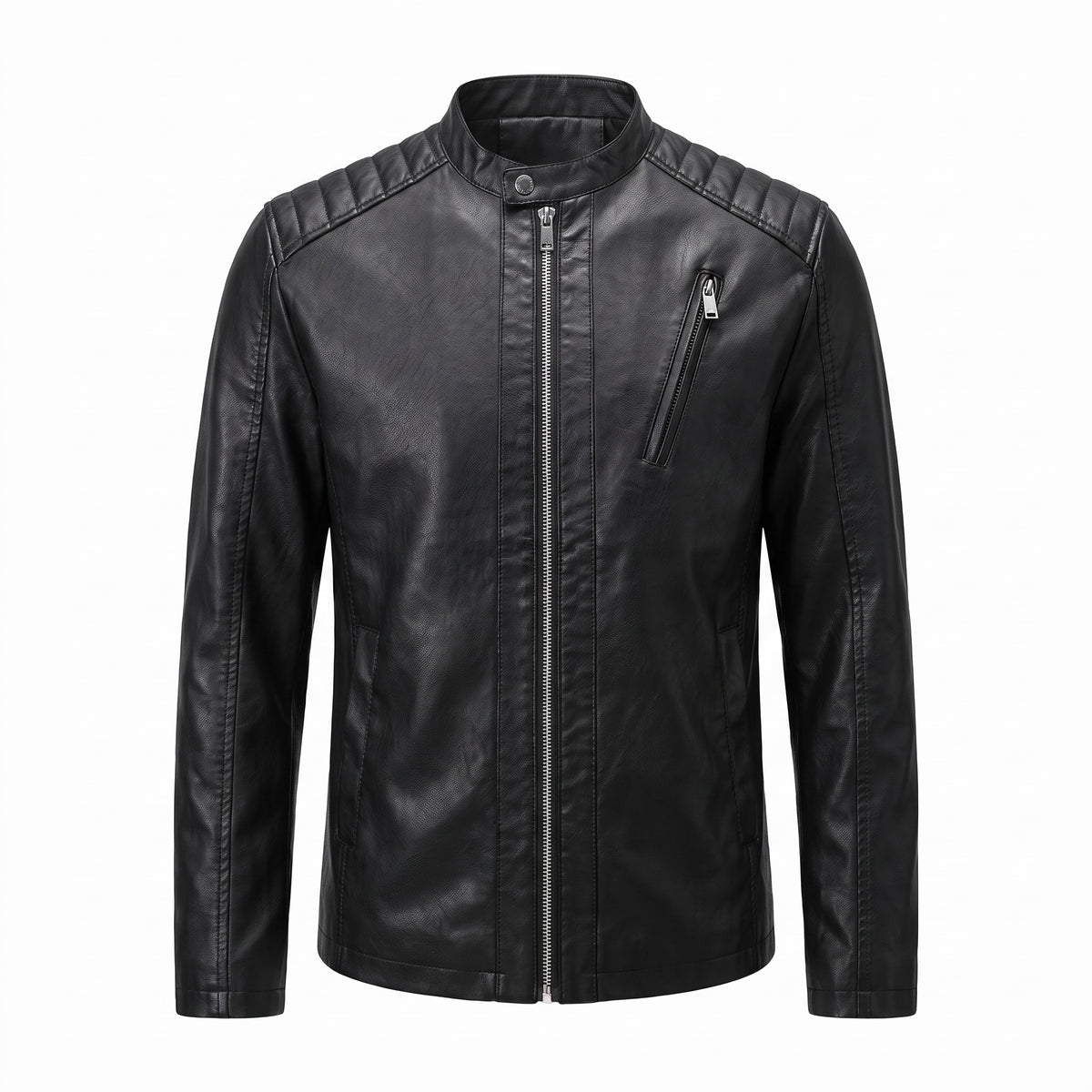 Chieri Quilted-Shoulder Leather Jacket - cover