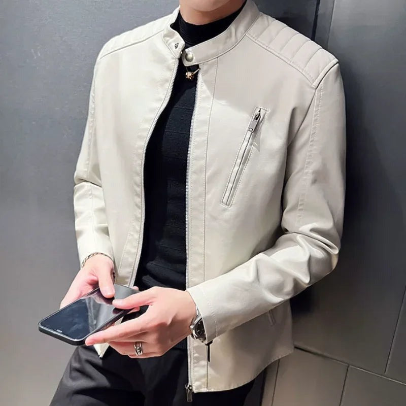 Chieri Quilted-Shoulder Leather Jacket - photo 8