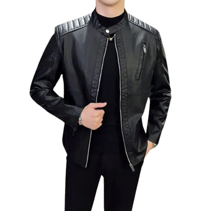 Chieri Quilted-Shoulder Leather Jacket - photo 1