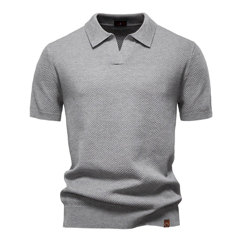 Chioggia Knit Polo - Light Grey