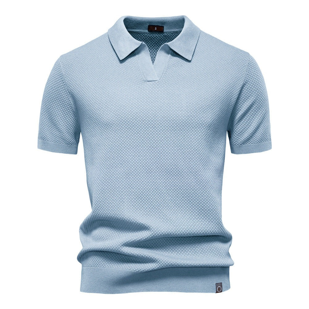 Chioggia Knit Polo - Light Blue