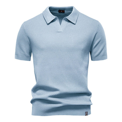 Chioggia Knit Polo - Light Blue