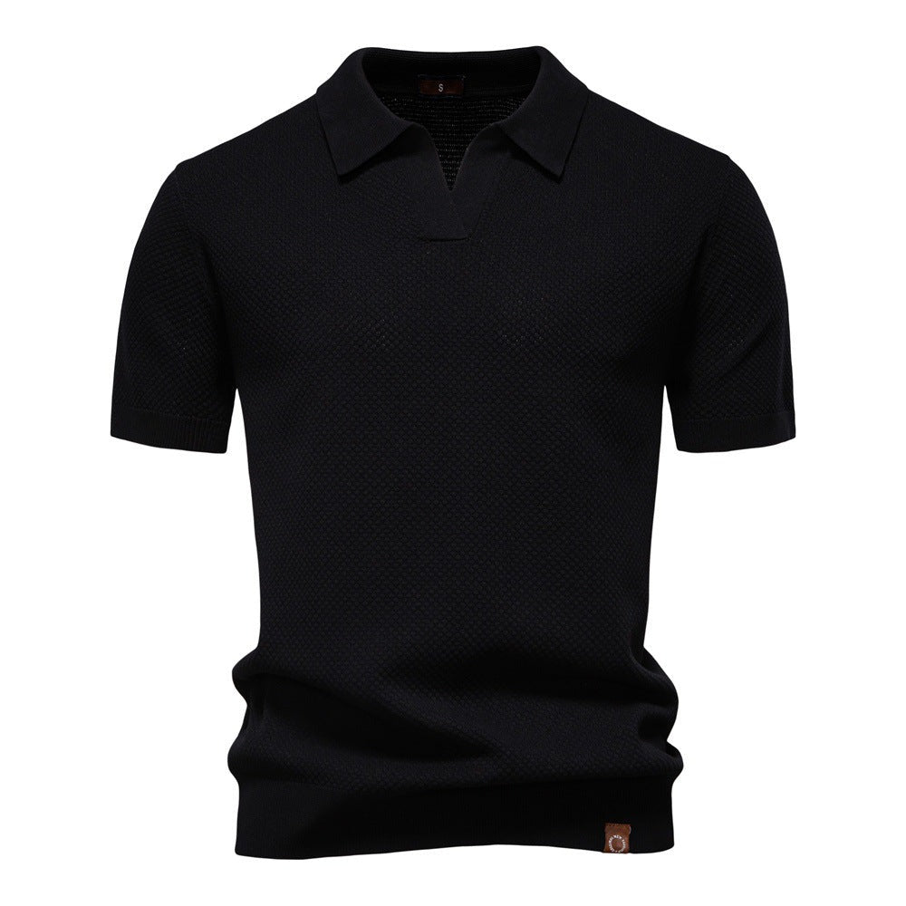 Chioggia Knit Polo - Black