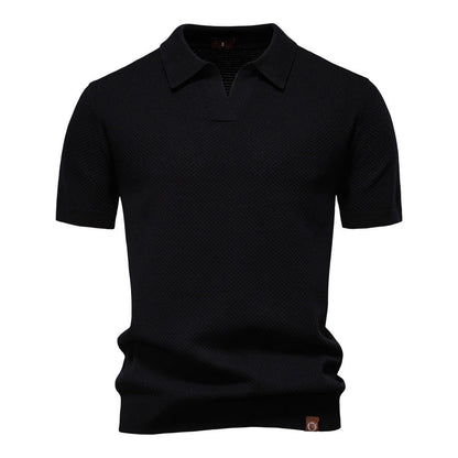 Chioggia Knit Polo - Black
