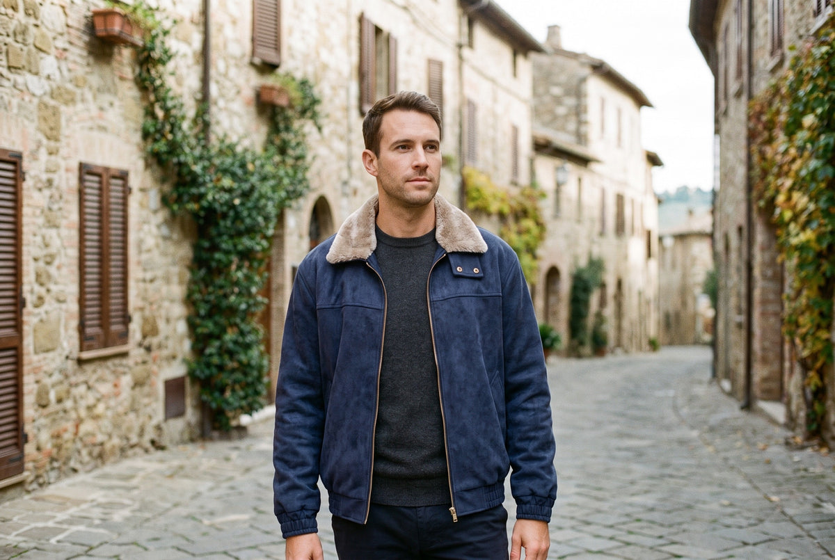 Cingoli Fleece-Lined Suede Jacket