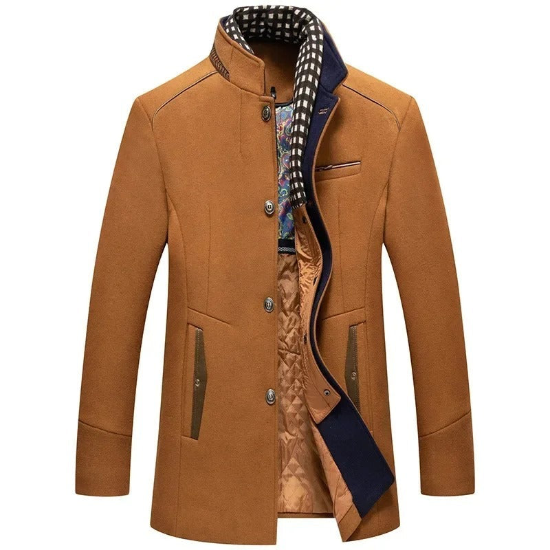 Cittadella Stand-Collar Car Coat - Khaki