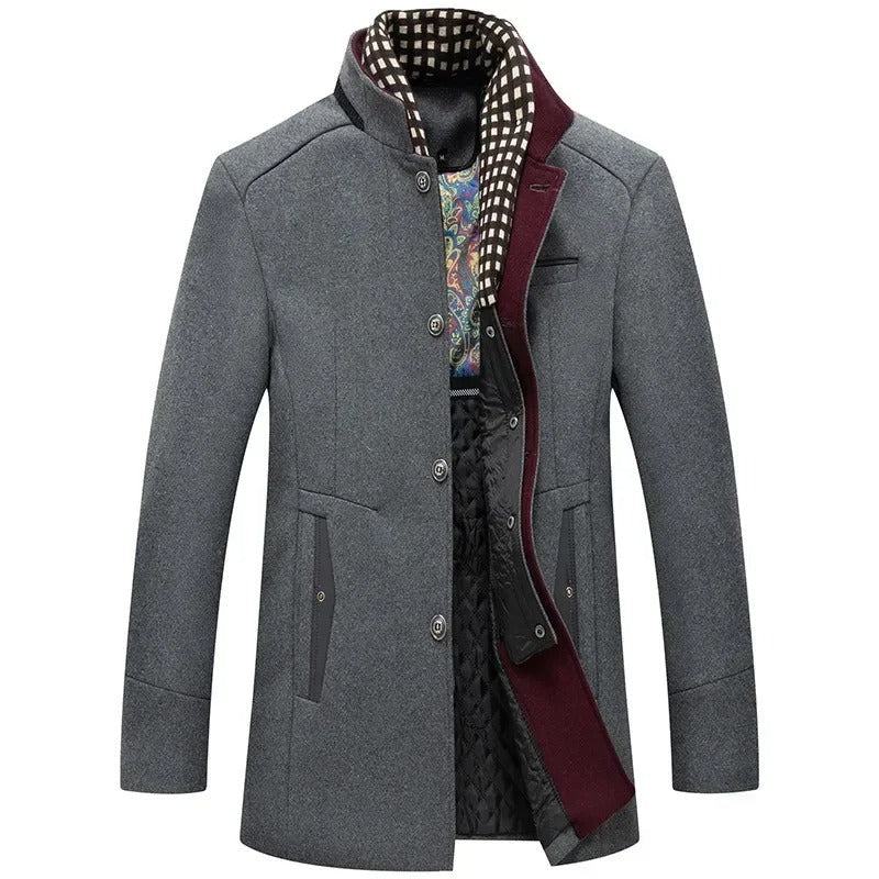 Cittadella Stand-Collar Car Coat - Grey