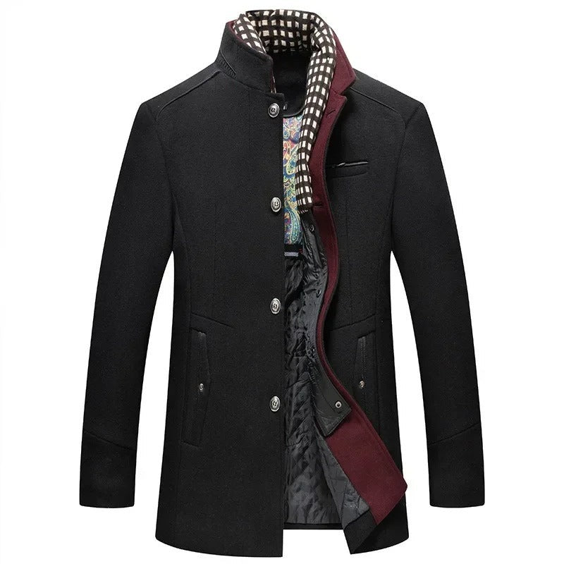 Cittadella Stand-Collar Car Coat - Black