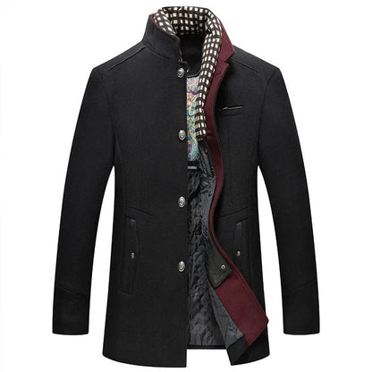 Cittadella Stand-Collar Car Coat - Black