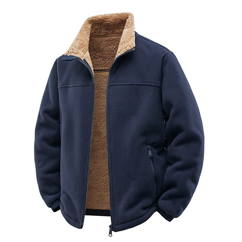 Clusone Sherpa-Lined Fleece Jacket - Dark Blue