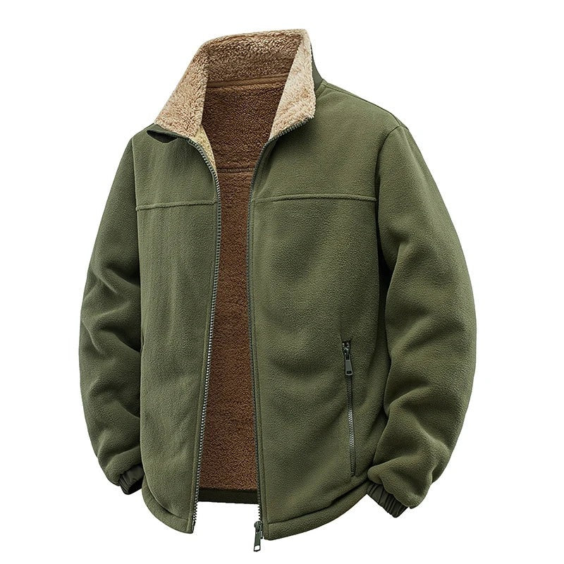 Clusone Sherpa-Lined Fleece Jacket - Dark Green