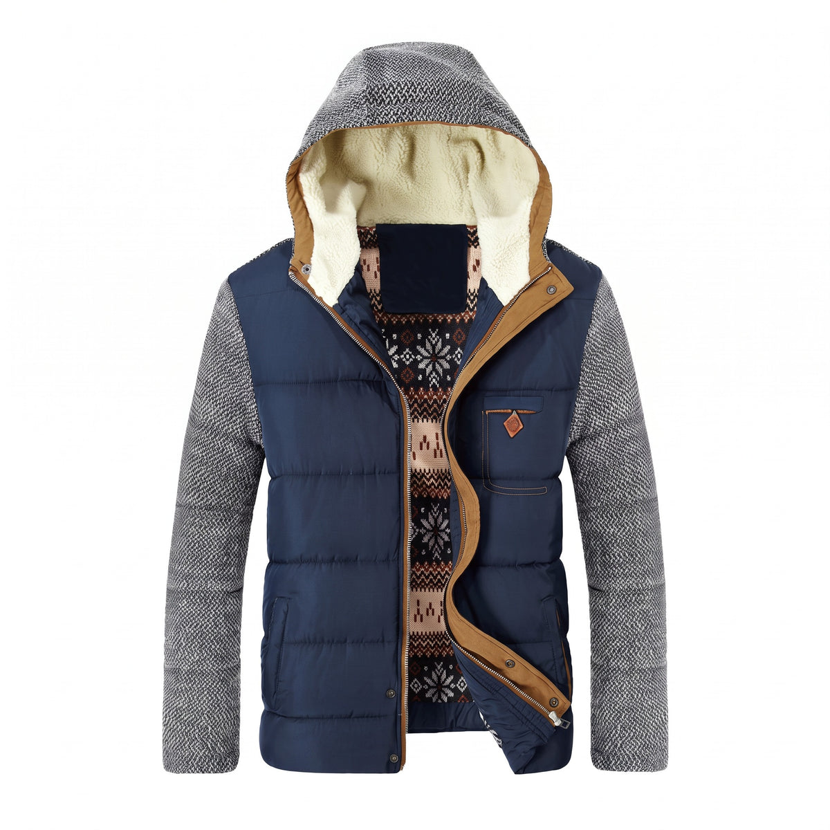 Colico Knit-Sleeve Hooded Quilted Jacket - cover