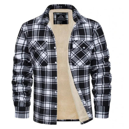 Collecchio Fleece-Lined Plaid Shirt Jacket - Black