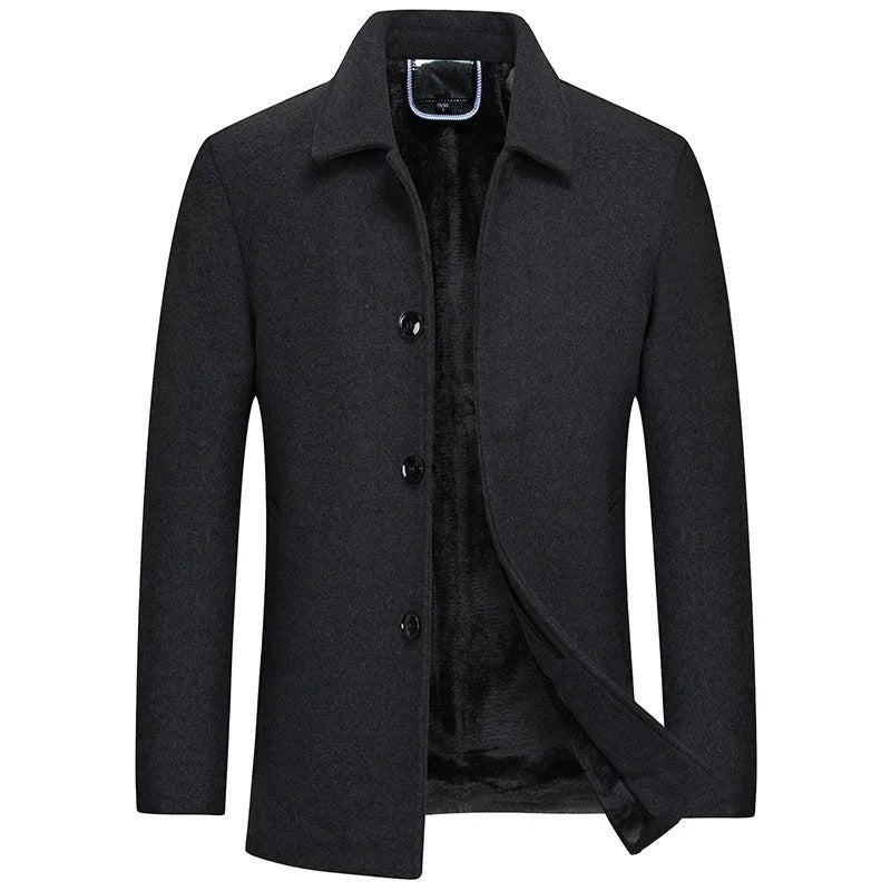 Conegliano Fleece-Lined Car Coat - Black