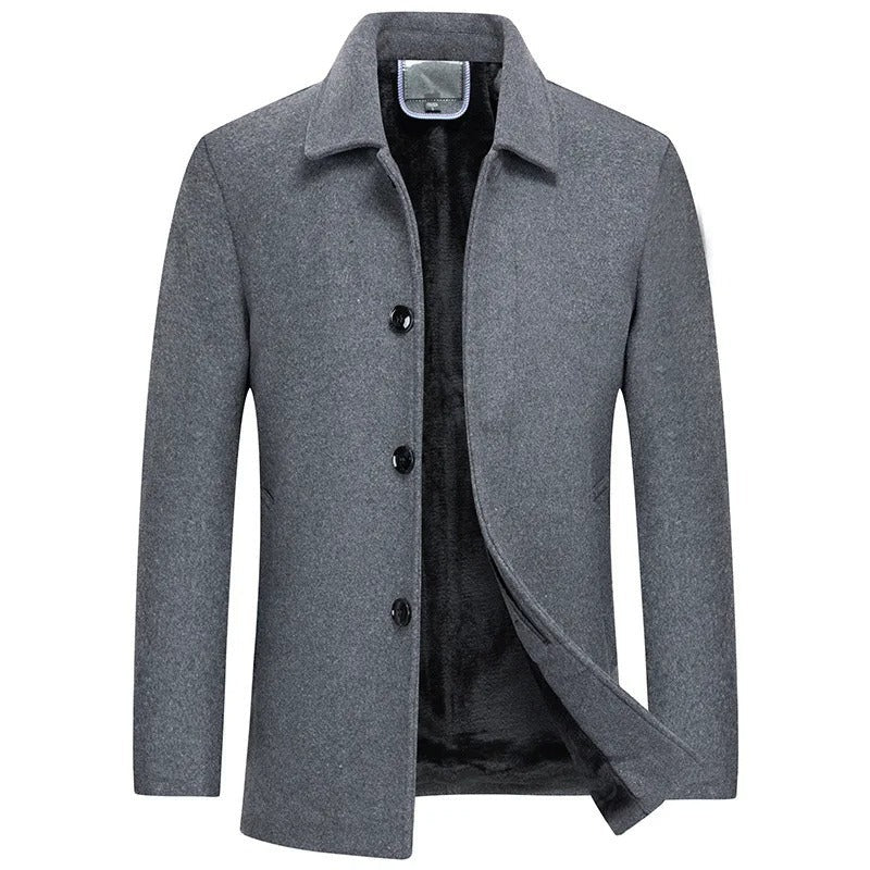Conegliano Fleece-Lined Car Coat - Grey