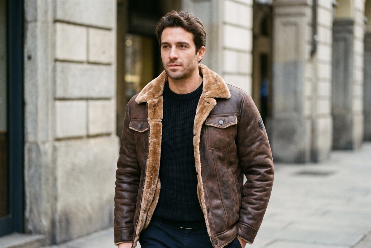 Cordenons Fleece-Lined Suede Jacket