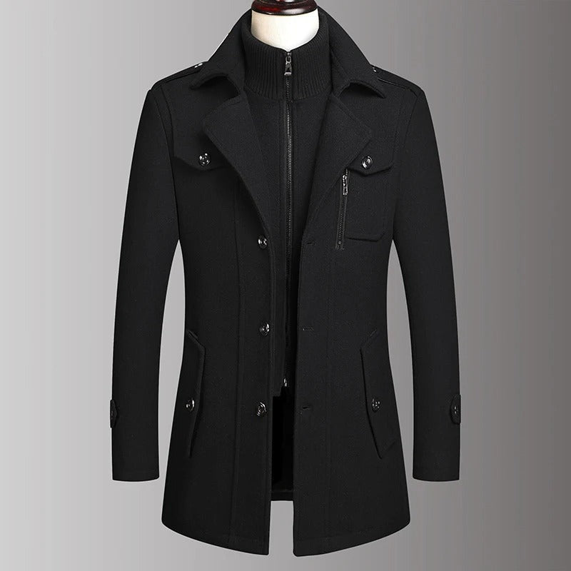 Correggio Double-Collar Coat - Black