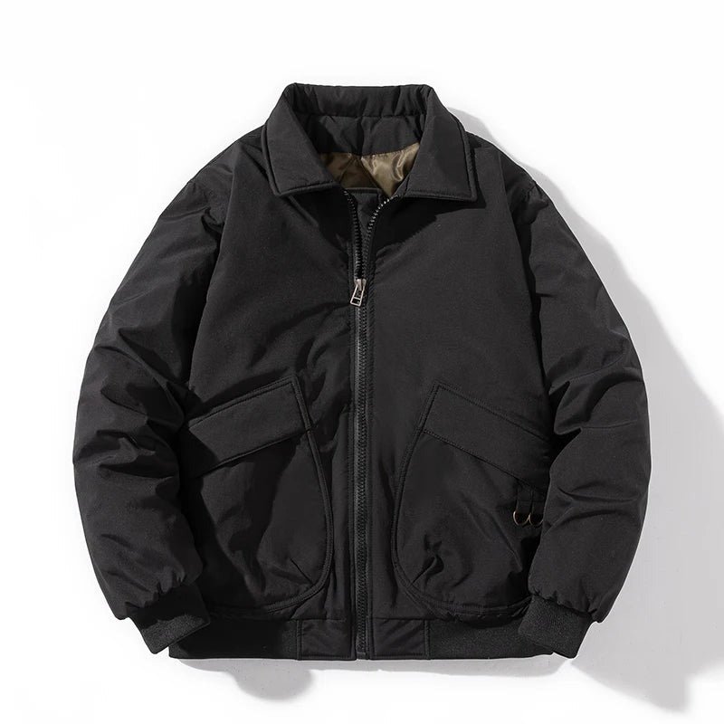 Cumiana Collared Padded Bomber Jacket - Black